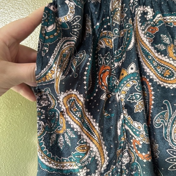 Bohera Paisley Wide Leg Pants in Navy and Orange - Picture 3 of 6